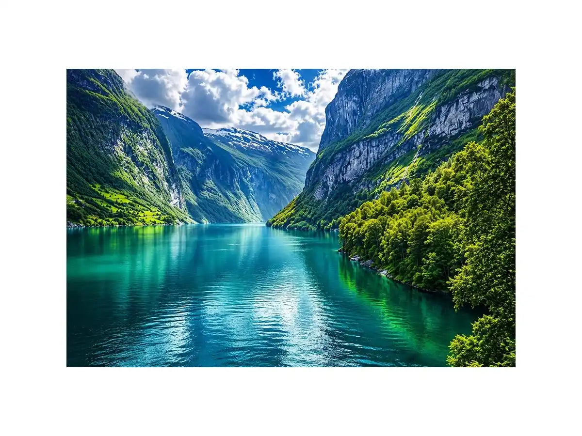 Majestic fjord under dramatic skies