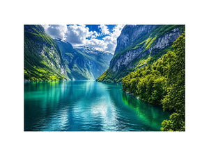 Majestic fjord under dramatic skies