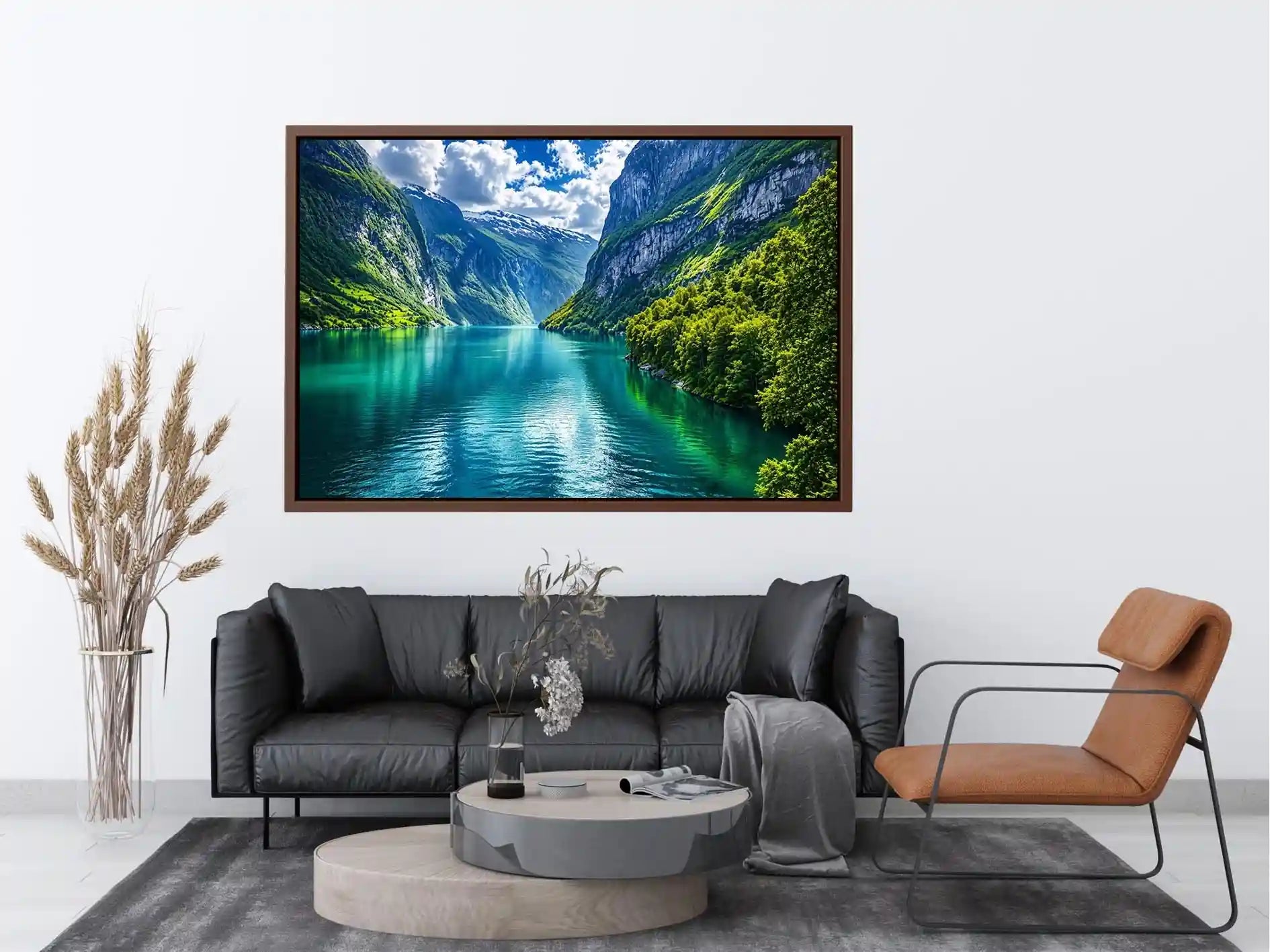 Majestic fjord under dramatic skies