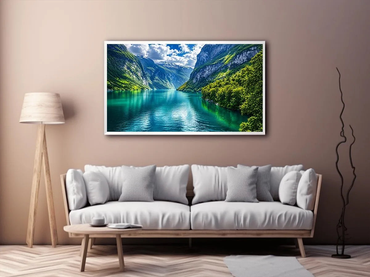 Majestic fjord under dramatic skies