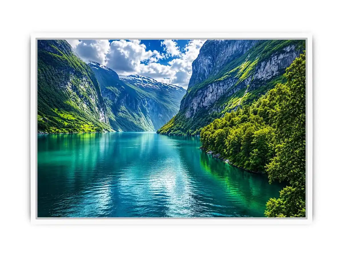 Majestic fjord under dramatic skies