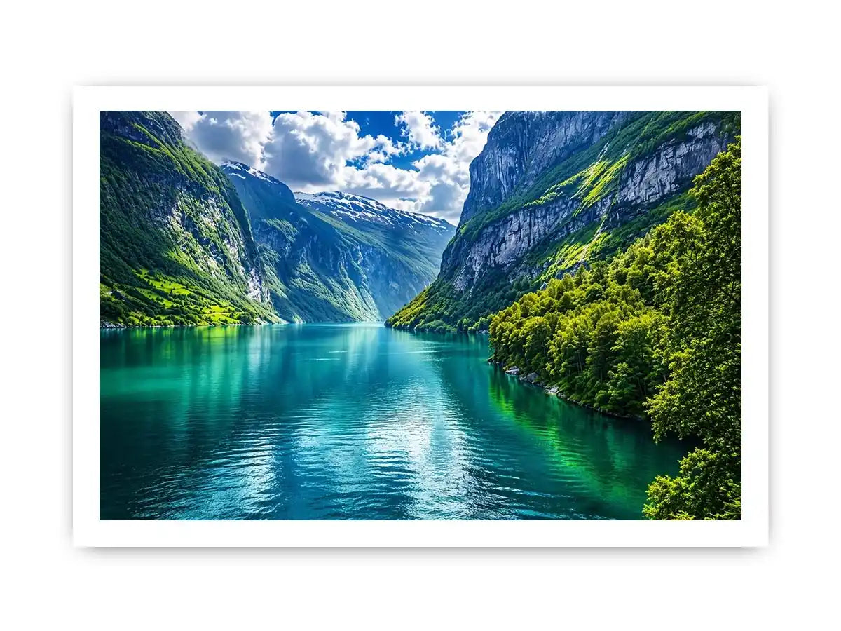 Majestic fjord under dramatic skies