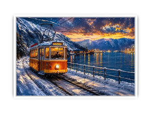 Winter tram journey in Bergen