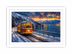Winter tram journey in Bergen
