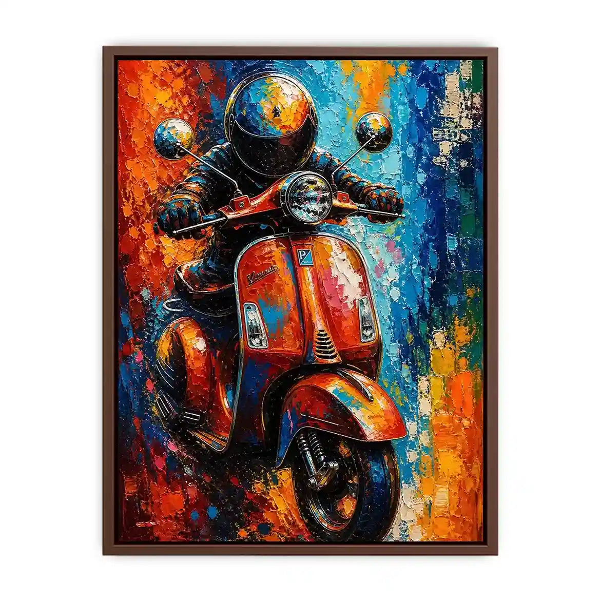 Vibrant Vespa in dynamic cityscape