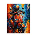 Vibrant Vespa in dynamic cityscape