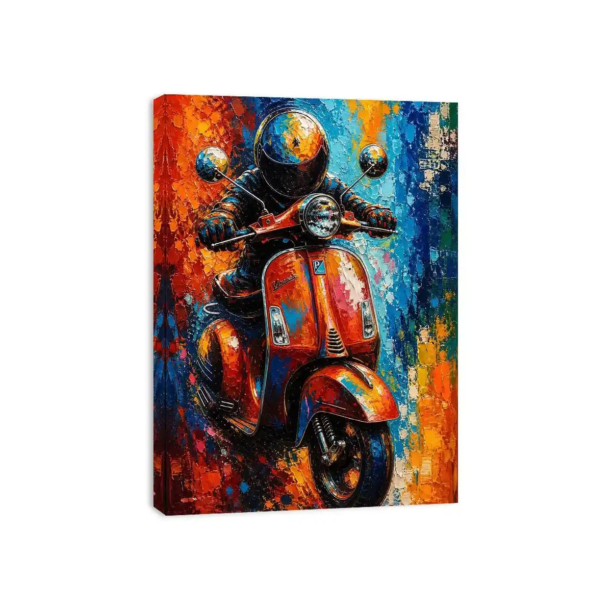 Vibrant Vespa in dynamic cityscape