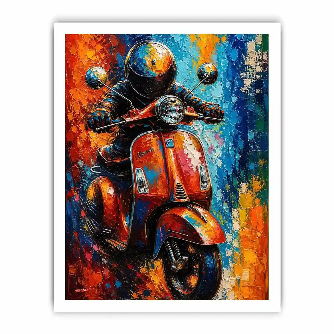 Vibrant Vespa in dynamic cityscape