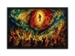 Divine ascension in fiery chaos