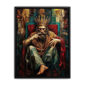 Regal king in moody portrait