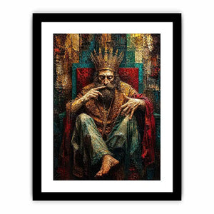 Regal king in moody portrait