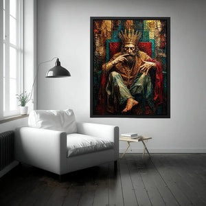 Regal king in moody portrait