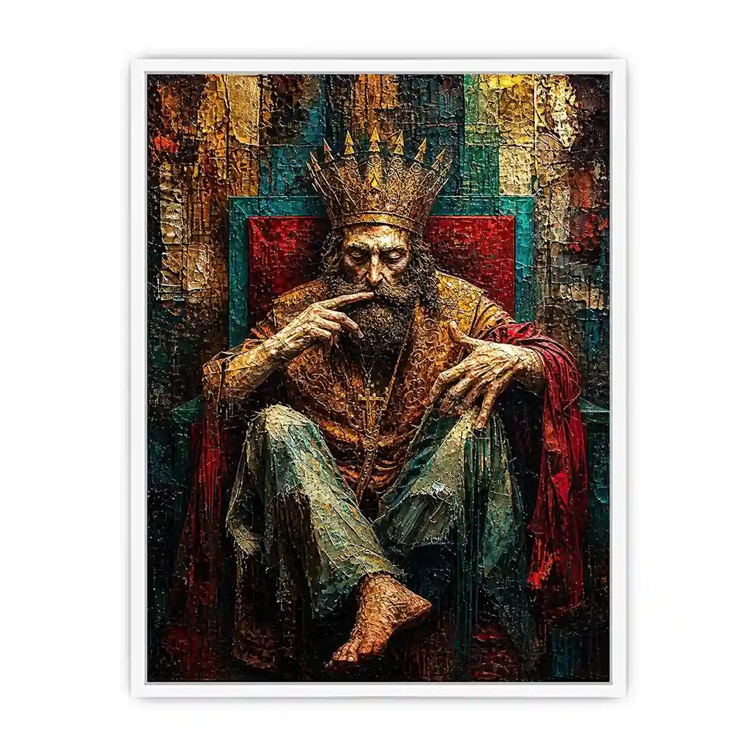 Regal king in moody portrait