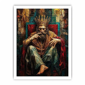 Regal king in moody portrait
