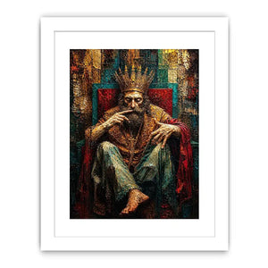 Regal king in moody portrait
