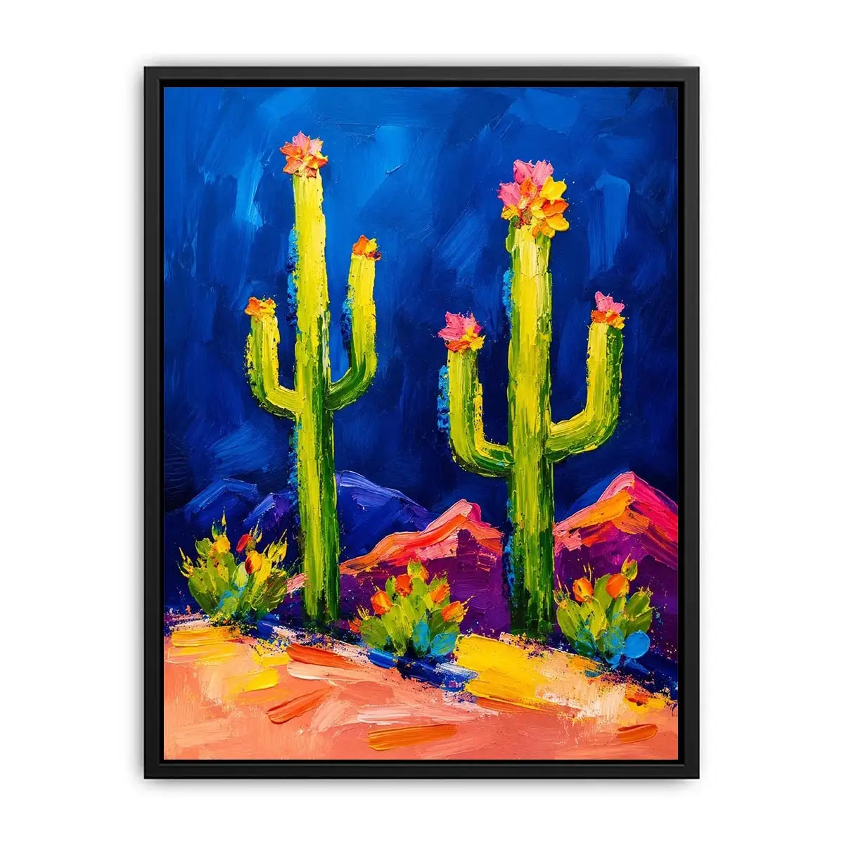 Vibrant cactus desert landscape in color