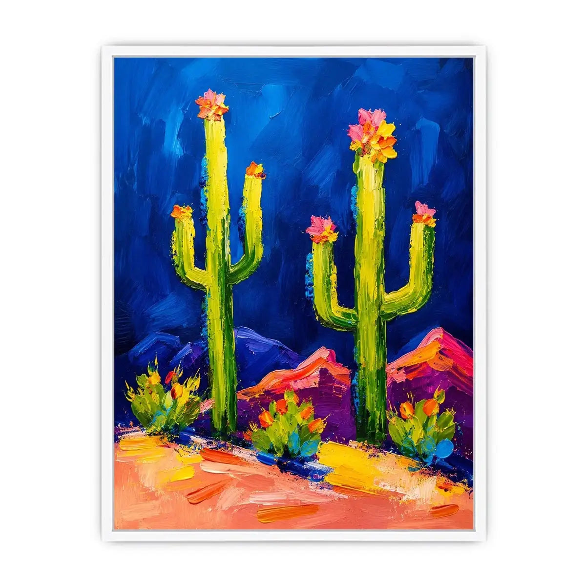 Vibrant cactus desert landscape in color