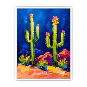 Vibrant cactus desert landscape in color