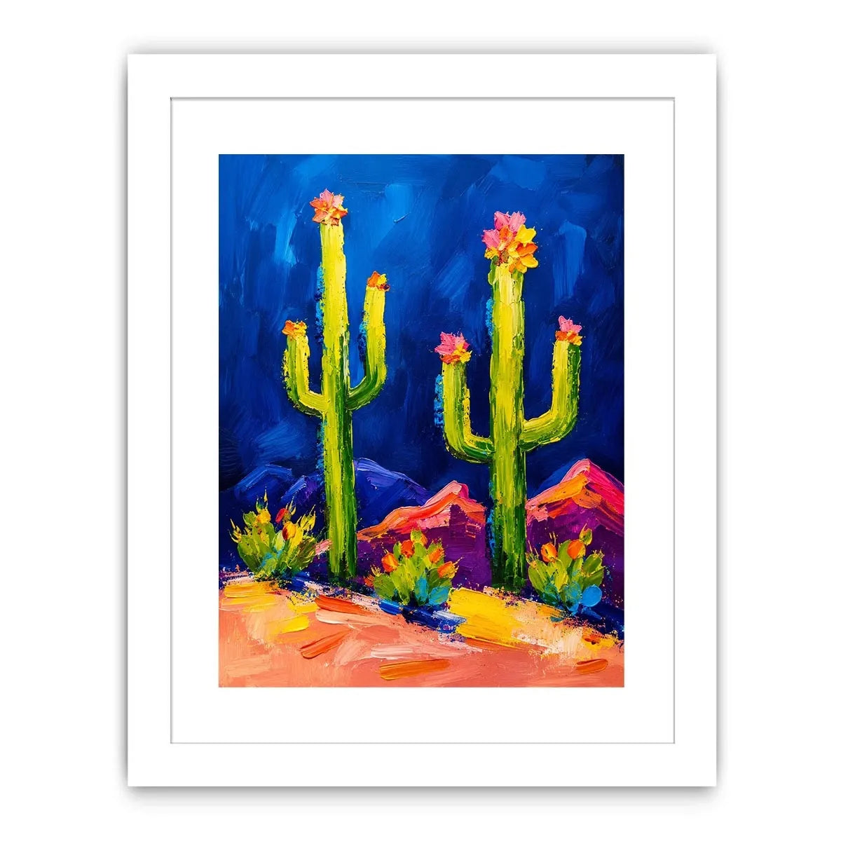 Vibrant cactus desert landscape in color