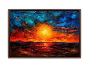 Vivid abstract sunset with glowing reflections