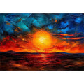 Vivid abstract sunset with glowing reflections