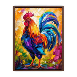 Vibrant rooster in abstract colors