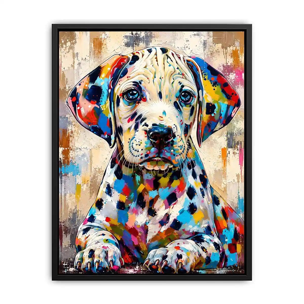 Colorful Dalmatian puppy in pop-art style