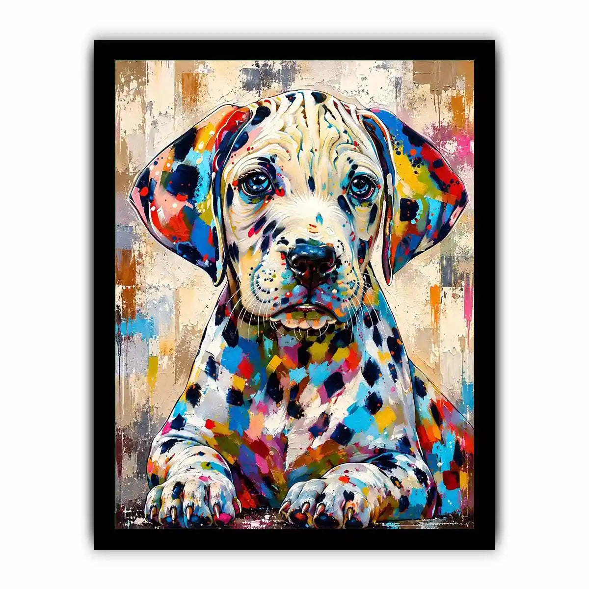 Colorful Dalmatian puppy in pop-art style