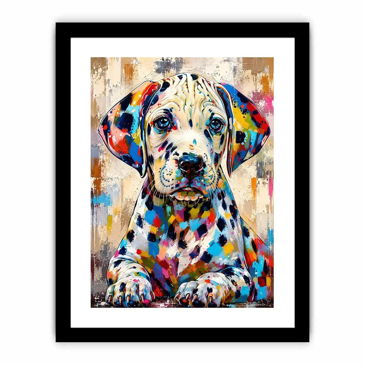 Colorful Dalmatian puppy in pop-art style