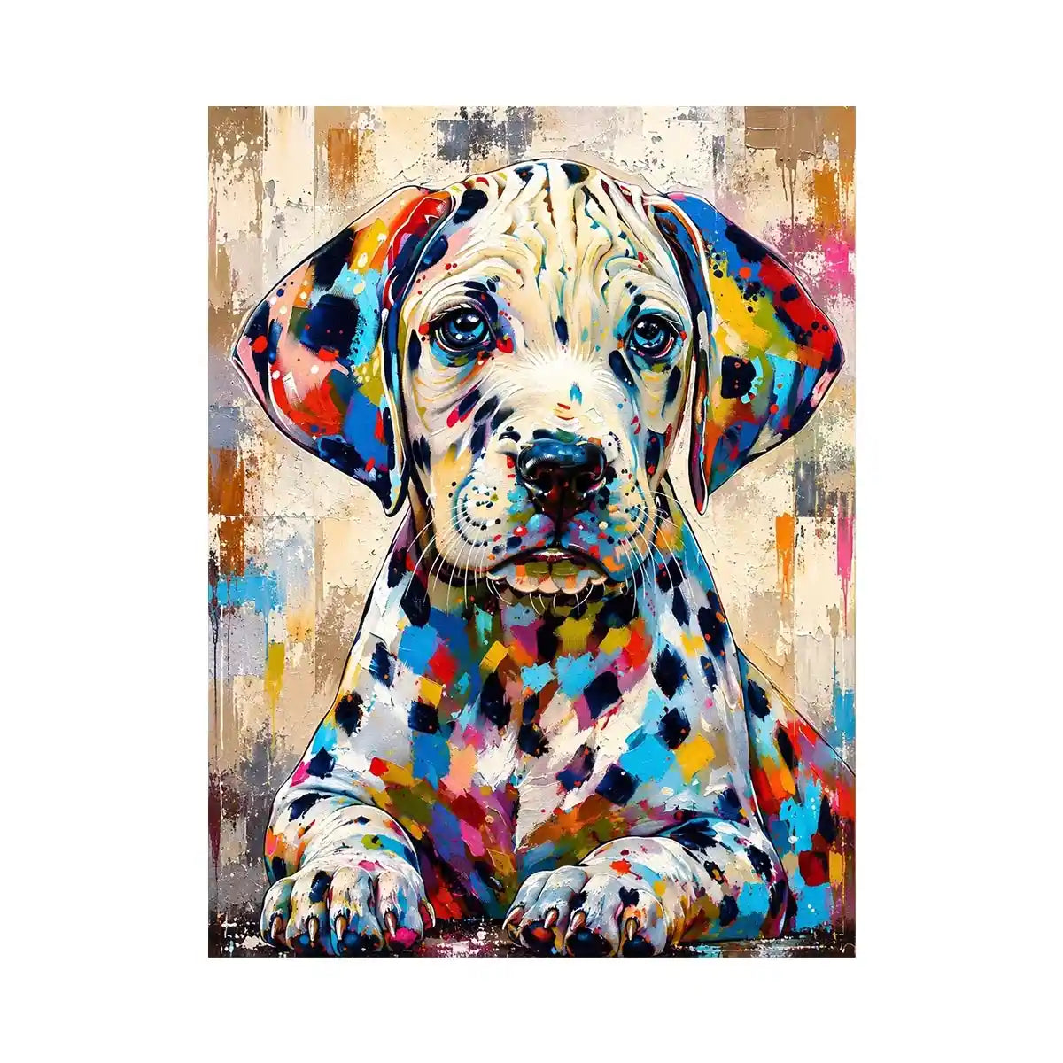 Colorful Dalmatian puppy in pop-art style