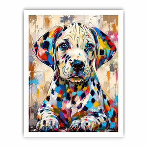 Colorful Dalmatian puppy in pop-art style