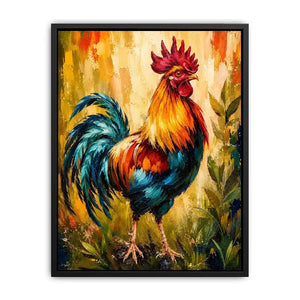 Majestic rooster in vibrant brushstrokes