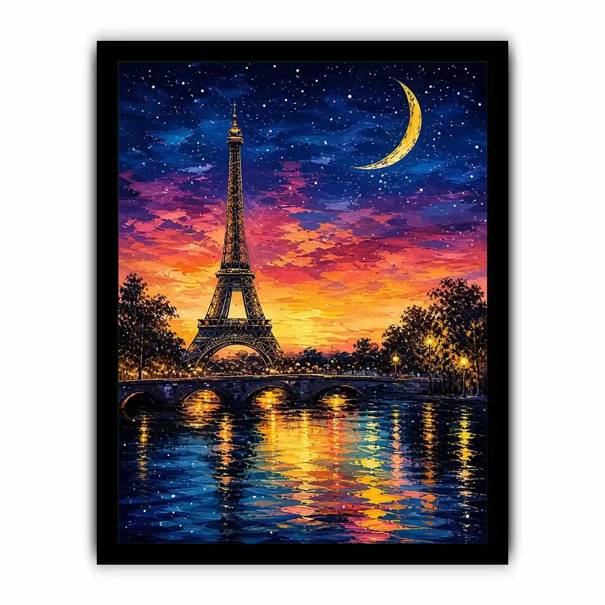 Romantic Parisian night by the river