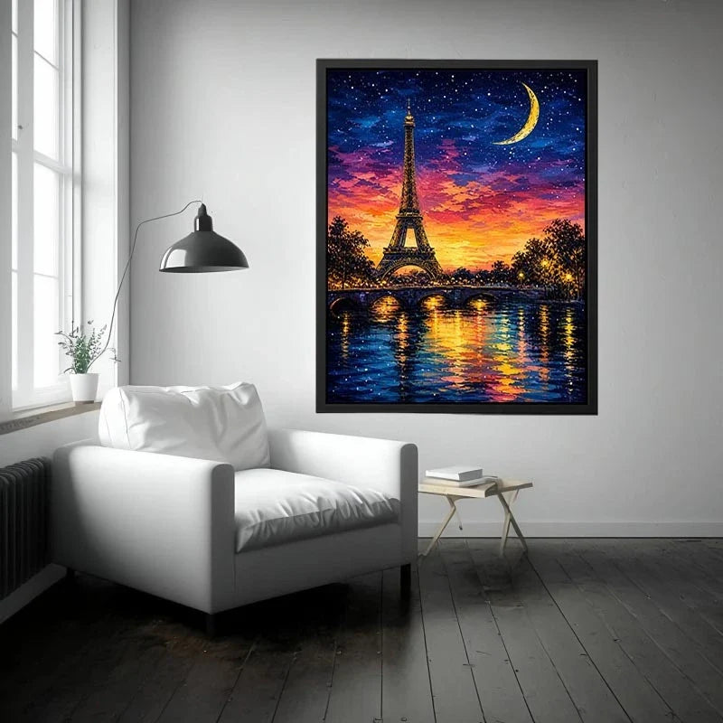 Romantic Parisian night by the river