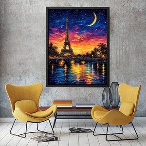 Romantic Parisian night by the river