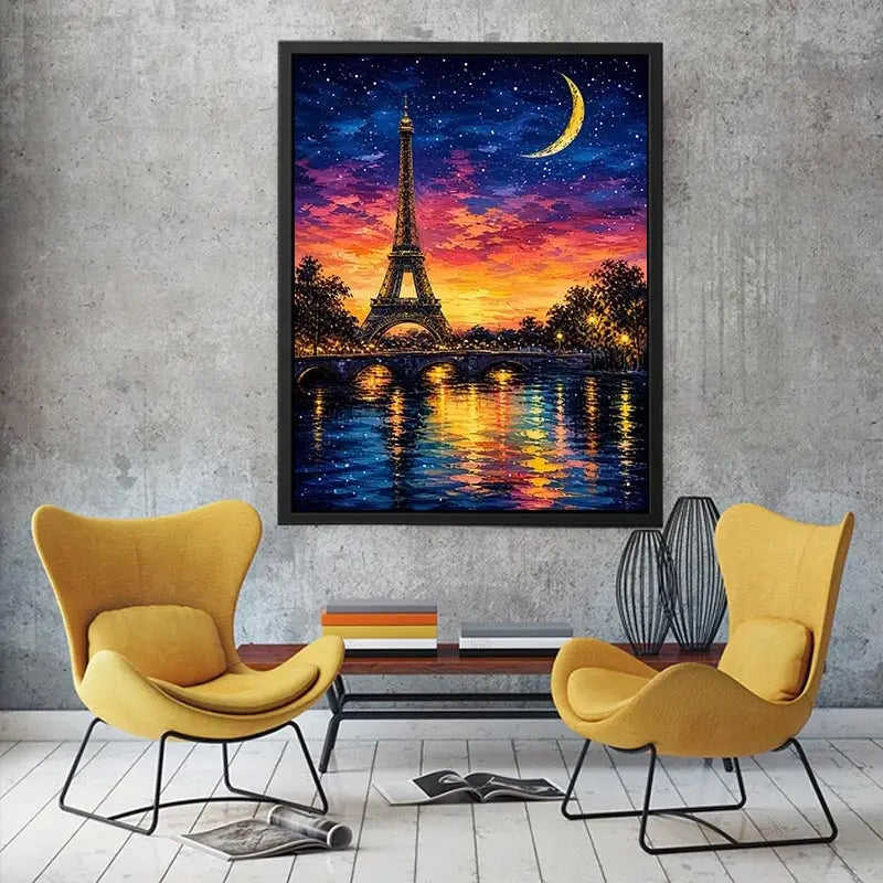 Romantic Parisian night by the river