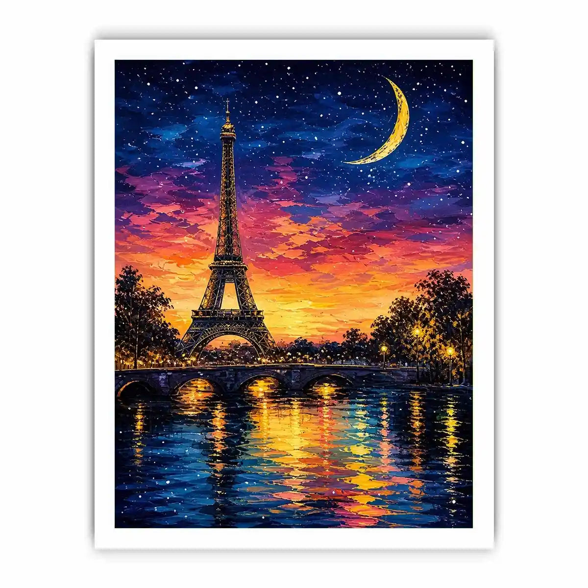 Romantic Parisian night by the river