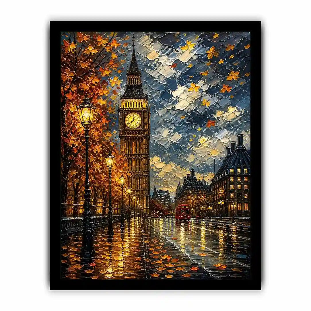 Autumn evening in London cityscape