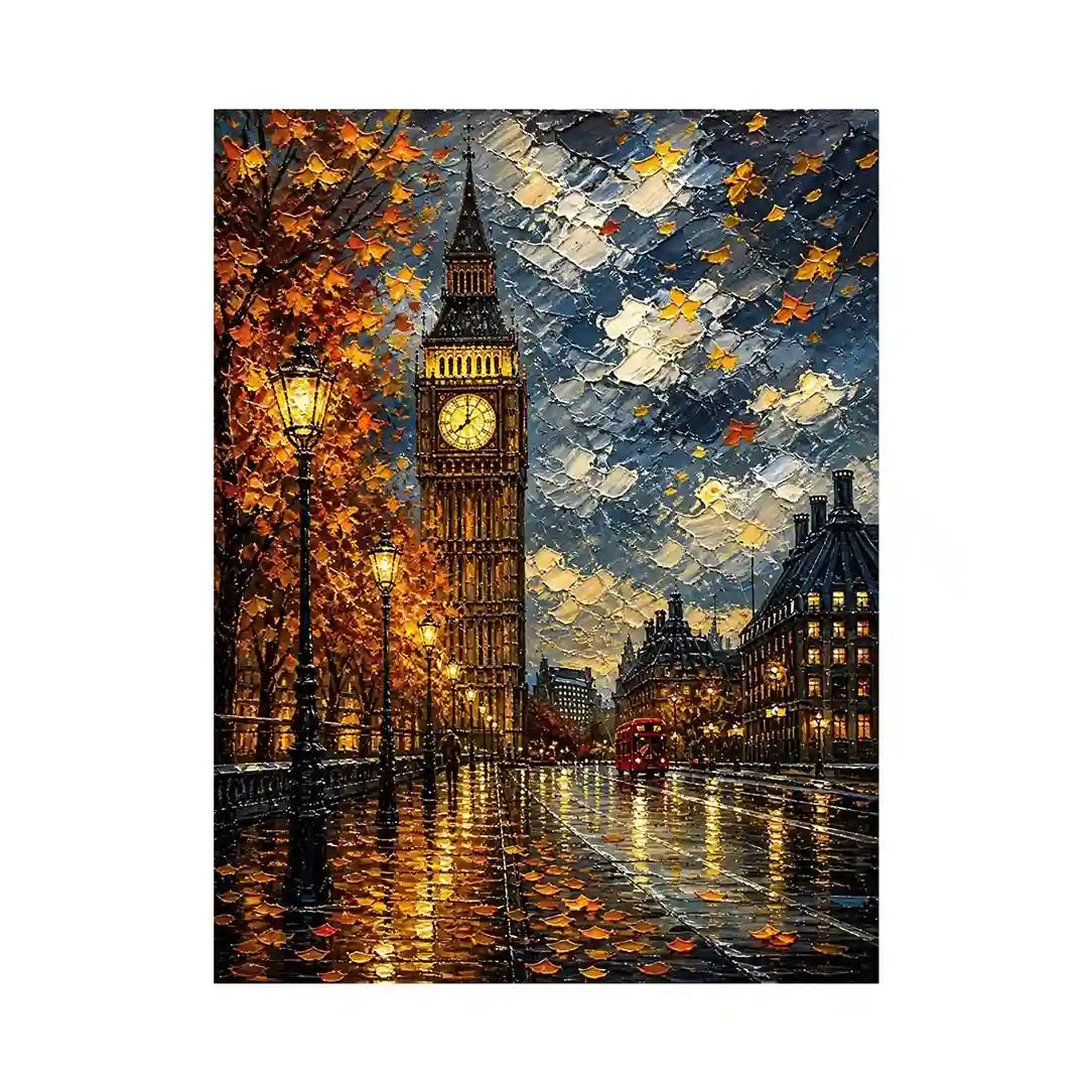 Autumn evening in London cityscape