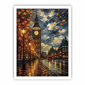 Autumn evening in London cityscape
