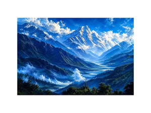 Majestic mountain valley under clear skies