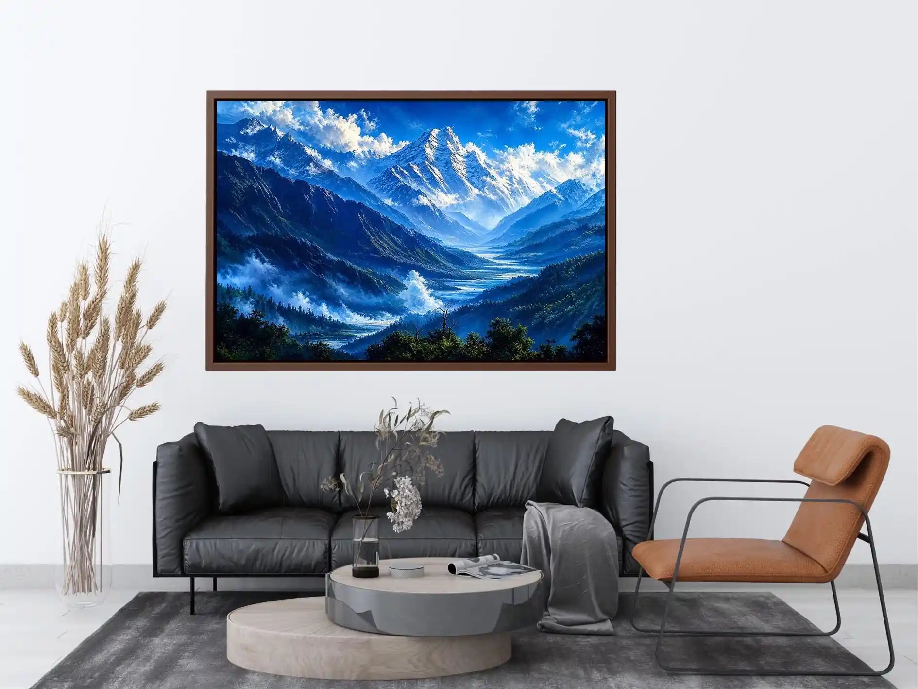 Majestic mountain valley under clear skies