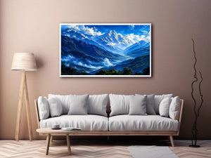 Majestic mountain valley under clear skies