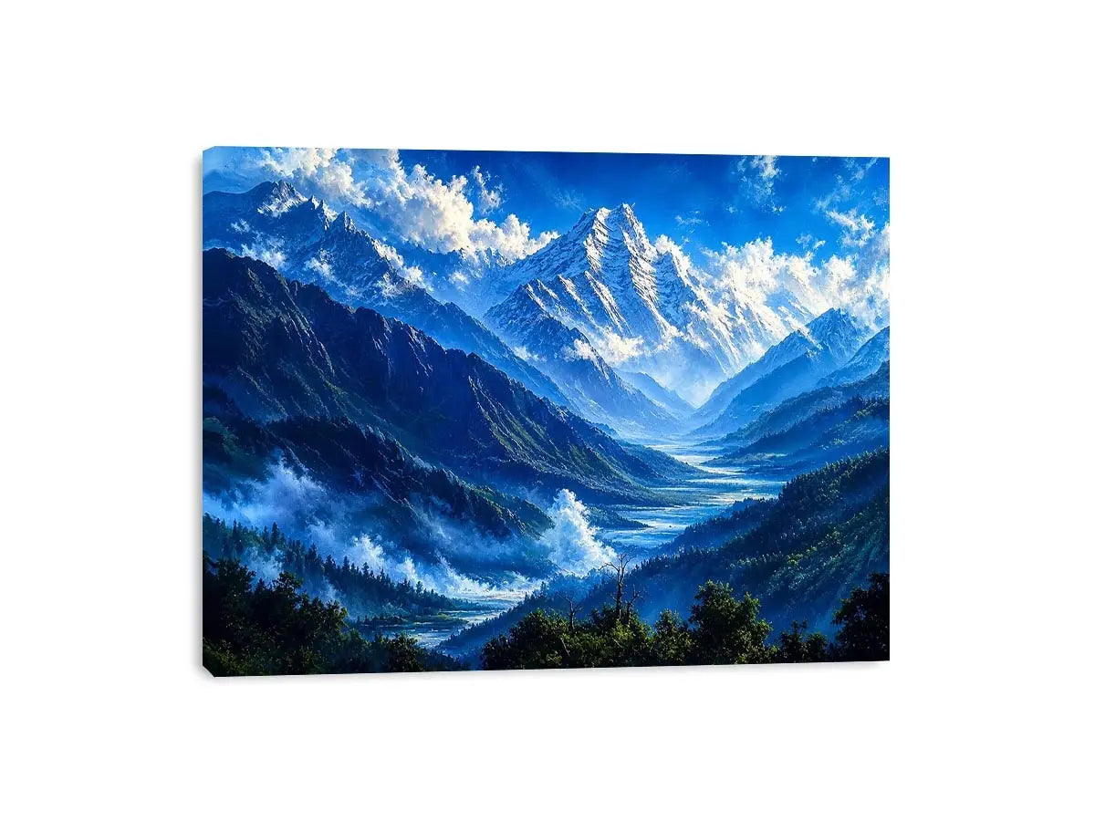 Majestic mountain valley under clear skies