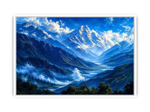 Majestic mountain valley under clear skies