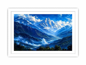 Majestic mountain valley under clear skies