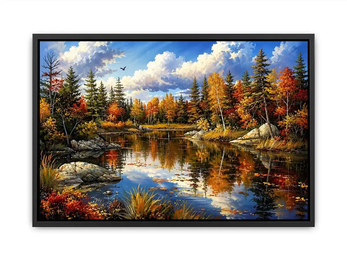 Autumn reflections at a serene lake