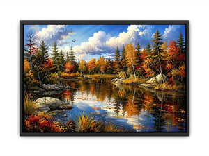Autumn reflections at a serene lake