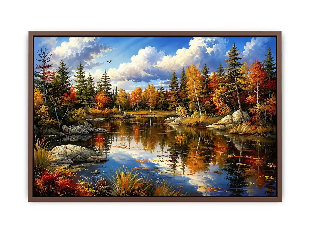 Autumn reflections at a serene lake