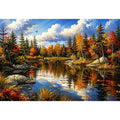 Autumn reflections at a serene lake